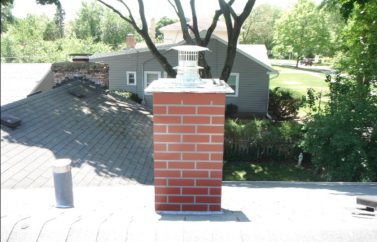 Close up of a brick chimney