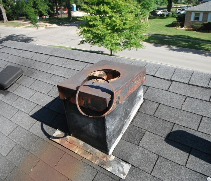 Wheaton Flue, Brick & Mortar Repair, Before